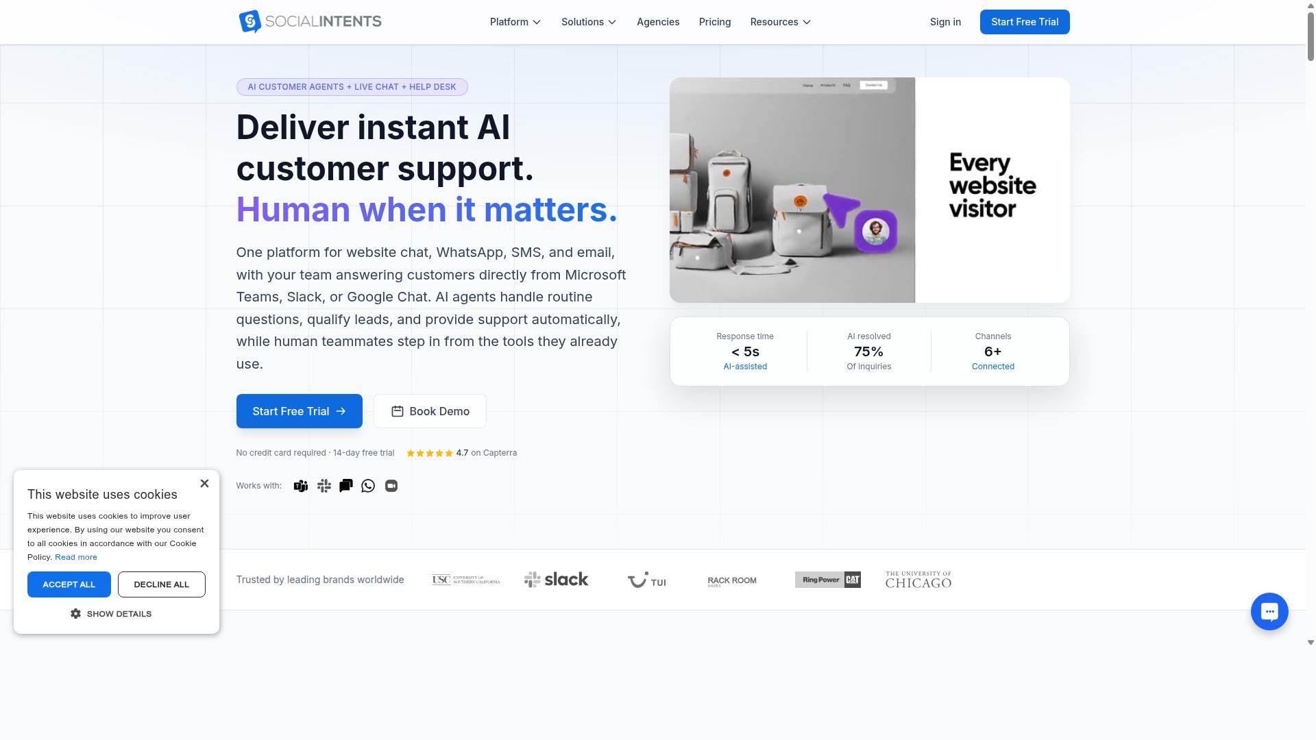 Com.bot for Shopify website